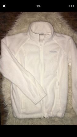 Women's size medium off-white Columbia fleece full zip jacket