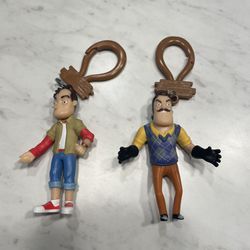 Lot of 2 Hello Neighbor Keychains Theodore Peterson Nicky Roth FREE SHIPPING 