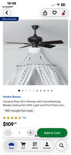Harbor Breeze Ceiling Fan 42”
