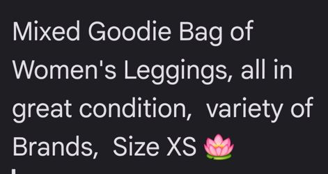 Mixed Goodie Bag of Women's Leggings  Size XS 🌸
