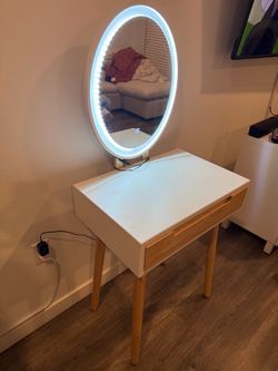 Vanity Table with LED Mirror