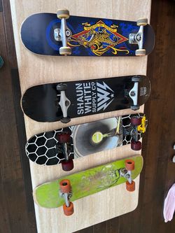 Lot of 4 Used Complete Skateboards