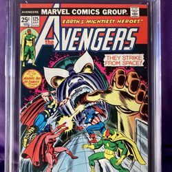 Avengers #125 CGC 8.5 VF+  1st Avengers Thanos Cover John Romita 1974 ICONIC MCU