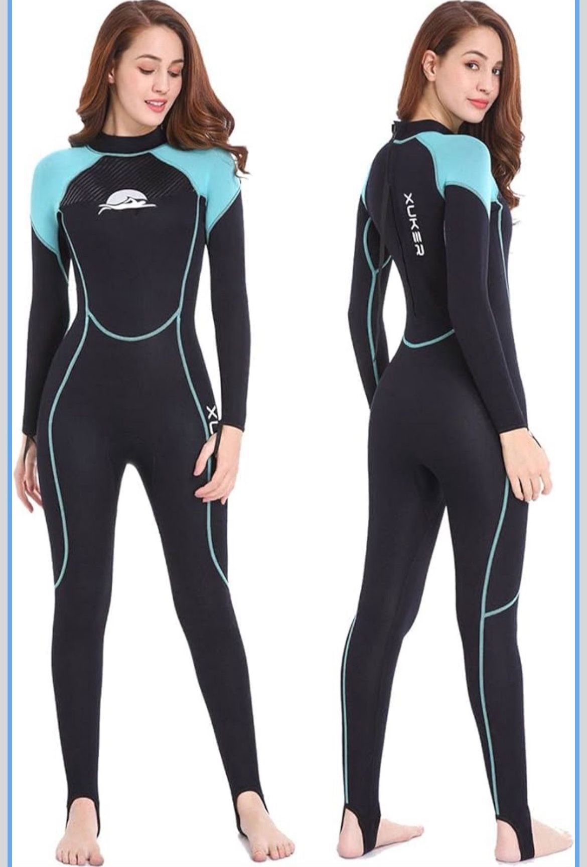 XUKER Women Men Wetsuit 2mm 3mm, Neoprene Wet Suits Front/Back Zip in Water XS
