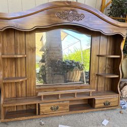 Dresser Top, Mirror With Storage And Shelves