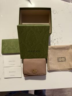 Gucci Marmot Tri-fold Compact Pink Wallet Used Condition