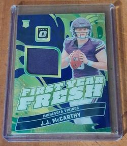 JJ McCarthy Minnesota Vikings 2024 Donruss Patch Jersey First Year