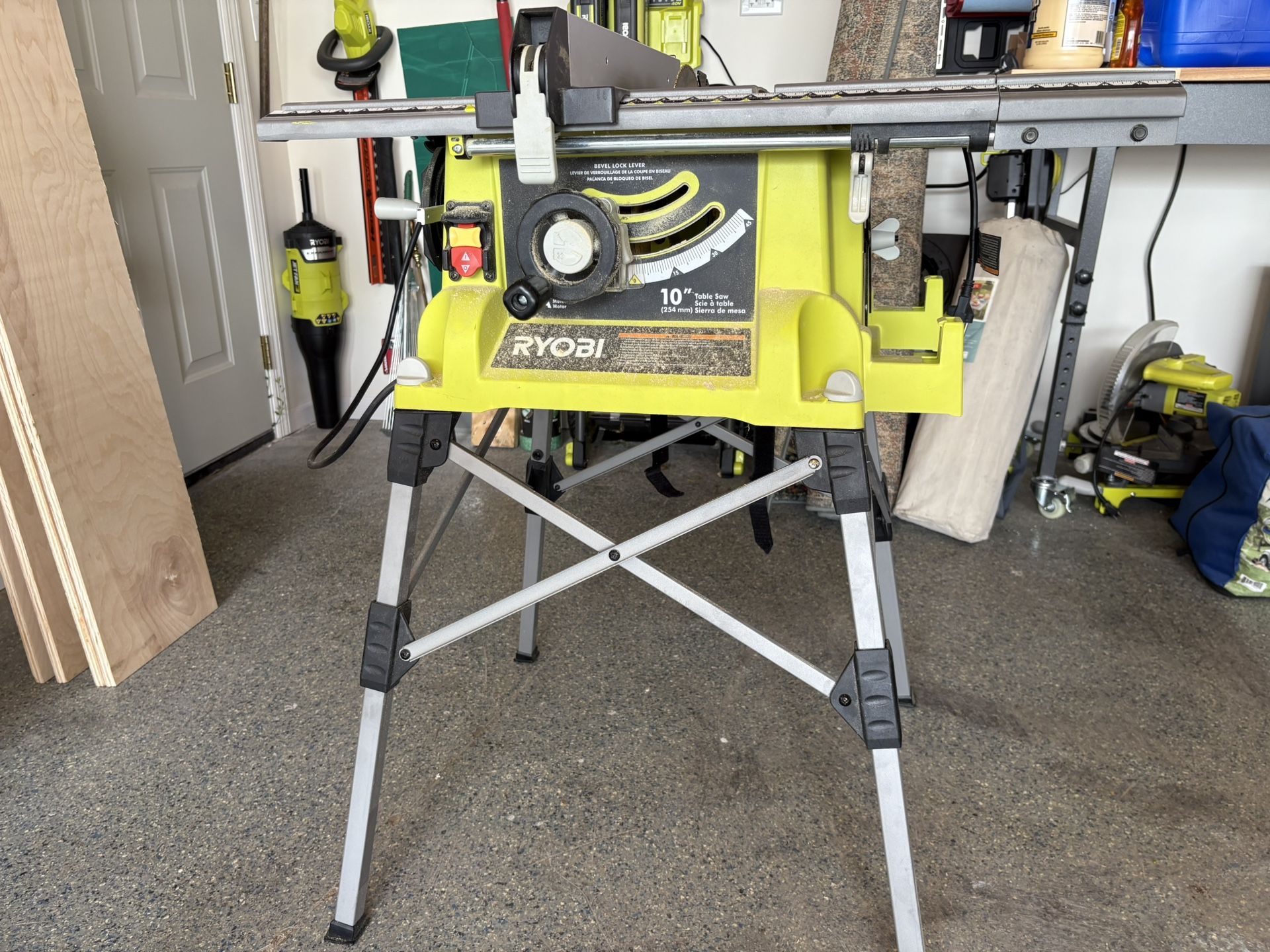 15 Amp 10 in. Compact Portable Corded Jobsite Table Saw with Folding Stand