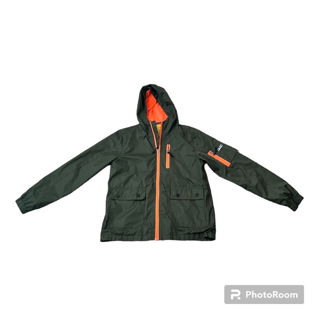 Wantdo Boys Forest Green Windbreaker Jacket with Orange Mesh Size 14/16