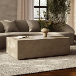Urbia Bloc Grey Concrete Coffee Table New