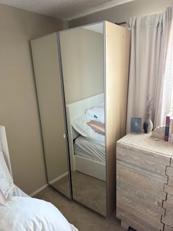 2 large mirror wardrobes