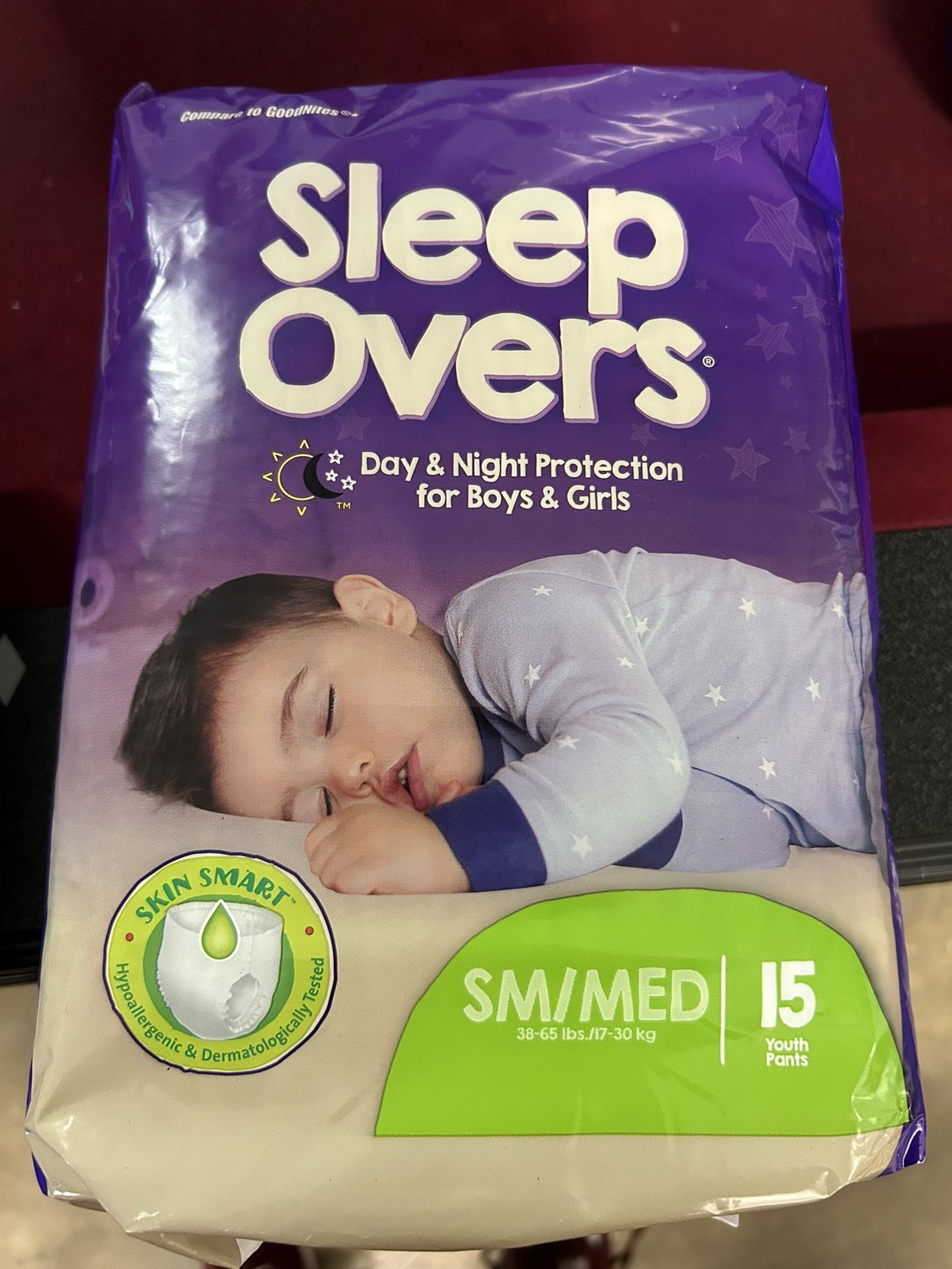 Sleepovers Diapers Small /med 8 Packs