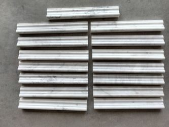15 polished marble white chair rails