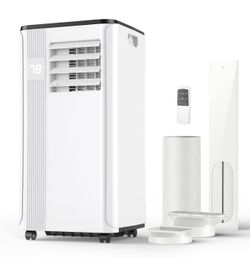 Portable Air Conditioner — 10,000 BTU unit suitable for areas up to 450 square feet; combines air conditioning, fan, and dehumidifier functions. Featu