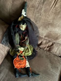 Halloween Witch Doll with Trick or Treat Bag