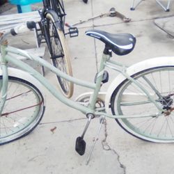 Sky Blue, Black And White Bicycle 