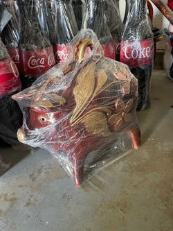 Large Red and Gold Decorative Piggy bank