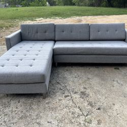 *FREE DELIVERY* CB2 Grey 2 Piece Sofa Sectional 