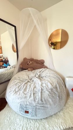 5ft Memory Foam Fur Bean Bag