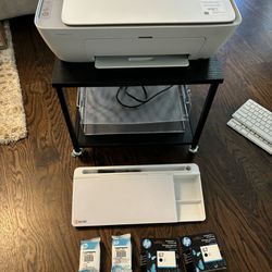 Office Supplies - HP 2722 Printer/Scanner, Ink, Cart, Mac Keyboards, Dry Erase Desktop