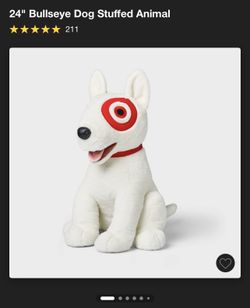 NEW Target 2024 Holiday Limited Edition 24" HUGE Bullseye Dog Stuffed Animal Toy