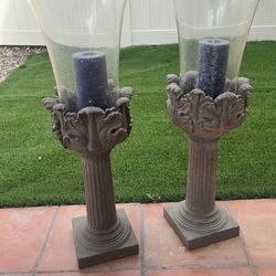 2 Large Decorative Candle Holders