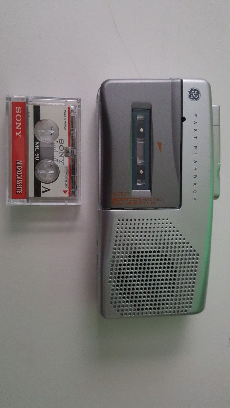 GE microcassette recorder