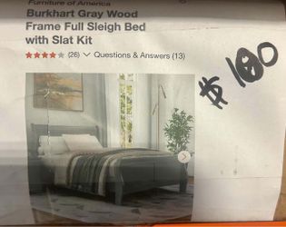 Full Size Sleigh Wood Bed Frame