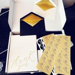 Thank You Cards with Envelopes - Luxury 120 Pack, Gold-Foil-Stamped Interiors & Matching Stickers – Over 64 Unique Combinations, Ideal for Business, W