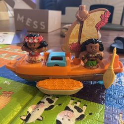 Fisher-Price Little People Moana Boat Playset w/ Moana & Maui – Complete