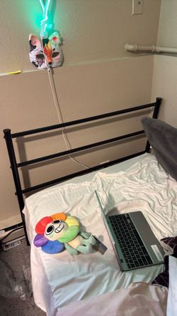 Twin black metal bed frame