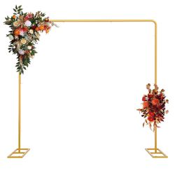 8 Inches Wedding Arch Backdrop Stand,Wedding Arches for Ceremony Square Metal R(9)
