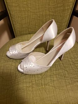 White Formal Heels with Bling