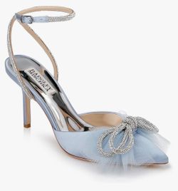 Badgley Mischka Blue Satin Shoes Size 7
