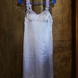 Lavender Satin Mini Dress w Floral Straps & corset back, perfect for homecoming, prom, Hoco