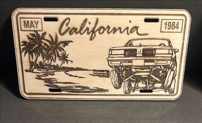 Laser Engraved Wood License Plate