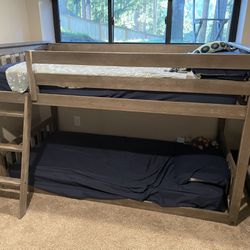 Wood Twin Over Twin Bunk Bed Low Profile 