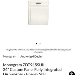 GE Monogram ZDT915SIJII 24" Custom Panel Fully Integrated Dishwasher - Energy Star