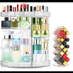 Abbicen 360 Rotating Makeup Organizer, Clear, Vanity, Countertop and lipstick holder
