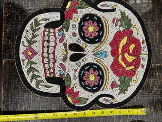 Sugar skull / dia de los muertos beaded decoration
