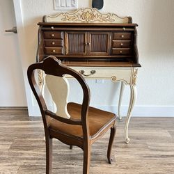 Vintage Vanity / Writing Desk With Chair