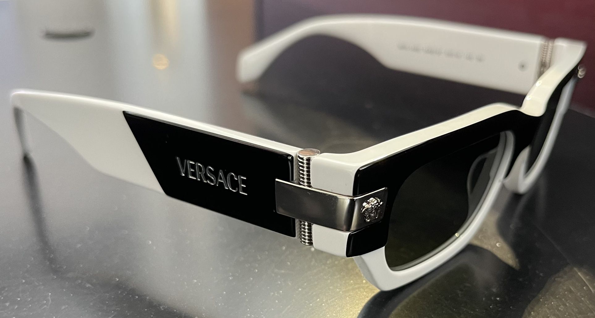 Brand New White Versace Sunglasses With Case