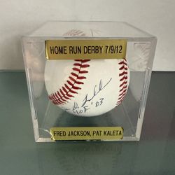 Home Run Derby 7/9/12 Fred Jackson, Pat Kaleta, Joe Delamielleure Signed Baseball 