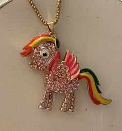 Rainbow Pegasus Pendant Necklace