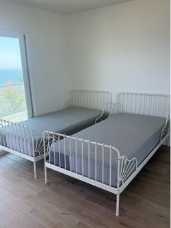 Two Twin Casper Mattresses and Bed Frames