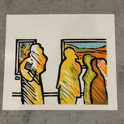 Yoshisuke Funasaka -  Listed Japanese Artist Woodblock Print "Art Gallery"