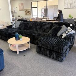 MIDNIGHT-MADNESS ONYX 3 PIECE DOUBLE CHAISE SECTIONAL