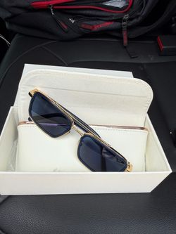 Fred Winch Navy Rectangle Sunglasses