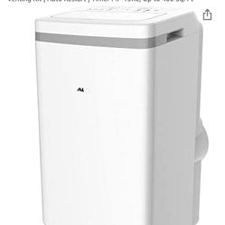 AuxAC White 13,000 BTU Portable Air Conditioner with Wheels | AC For Rooms up to 350 Sq.Ft | Dehumidifer | 3-Modes | Window Venting Kit 