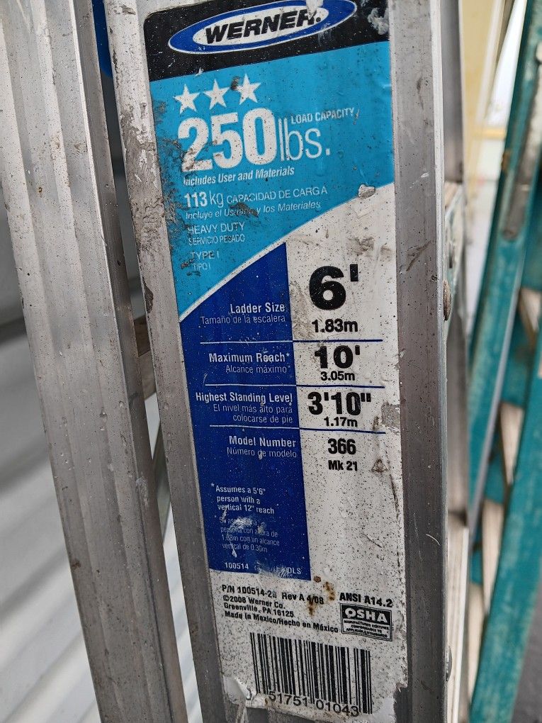 Werner 6 Ft Type 1 Alluminium Ladder